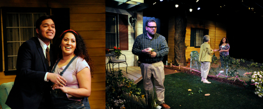 native gardens: a couple hugs and neighbors argue