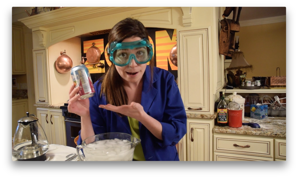 Sophie Shrand conducts an experiment with a soda can on “Science With Sophie 0.1: Observations.”