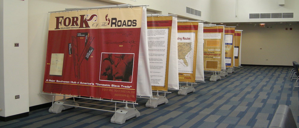 The Forks of the Roads panels on exhibit in the Student Union Building