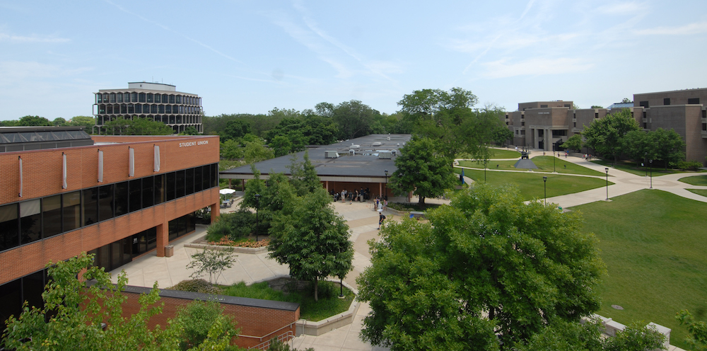 A view of the Northeastern Illinois University Commons.