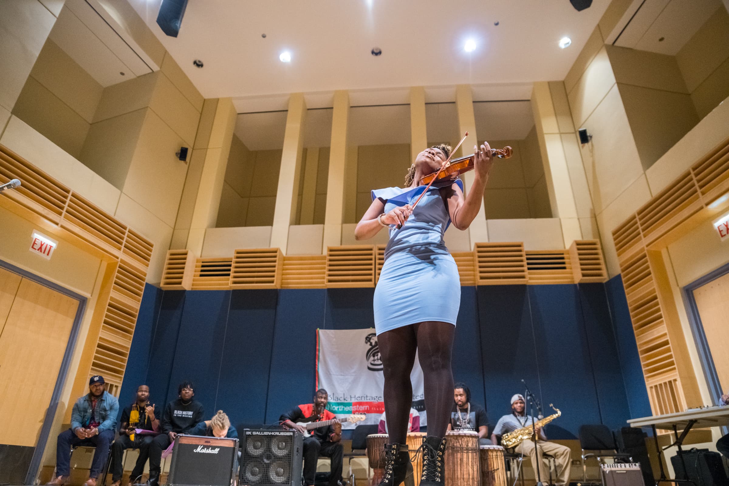 A Northeastern university student performing.