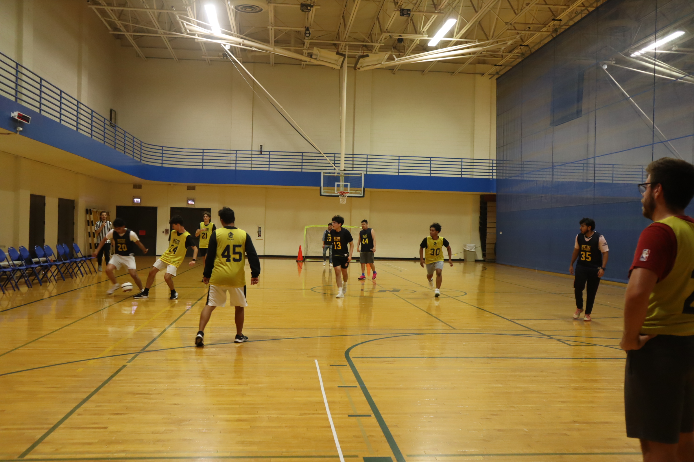 Students participating in a Basketball game
