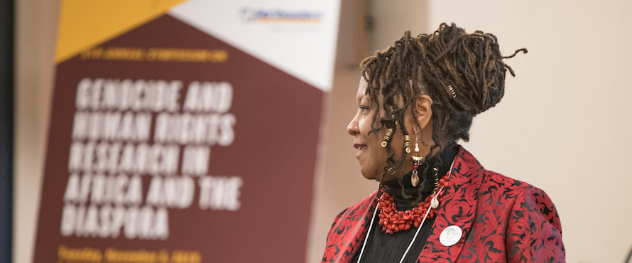 Danita Rountree Green speaking at the2019 Genocide and Human Rights in Africa and the Diaspora Conference
